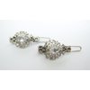 Generic Two small tiny silver filigree crystal hair pin clip barrettes fine hair