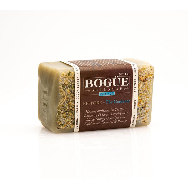 Goat Milk Soap -BOGUE No.11 Gardener XL- 6oz+ with Juniper Berry & Cornmeal to Exfoliate & Remove Dirt with cleaning & healing Tea Tree, Rosemary & Lavender essential oils