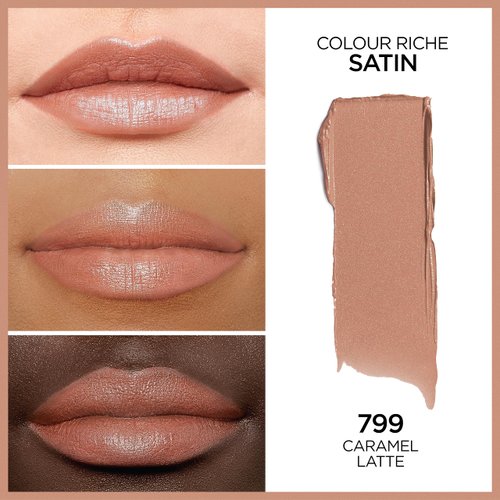 L’Oréal Paris Colour Riche Original Creamy, Hydrating Satin Lipstick with Argan Oil and Vitamin E, Caramel Latte , 1 Count