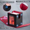 ZLCA MTG Deck Box with Commander Window Display, Trading Card Storage Box Holds 100 Double-Sleeved Cards Suitable for TCG/CCG/PTCG/EDH/Magic/Sport Cards (Black&Red)