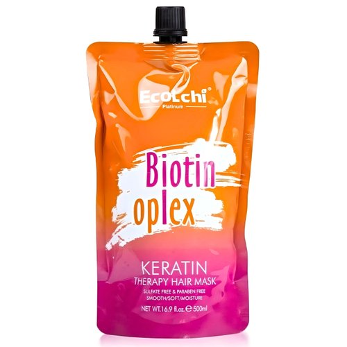 EcoLchi Biotin Oplex Keratin Hair Mask - Amino Acids Repair Hair Mask for Soft Hair Keratin Hair Treatment for Color Damage, Frizz Control - Moisturizing Biotin Mask for Dry Hair - XL Package