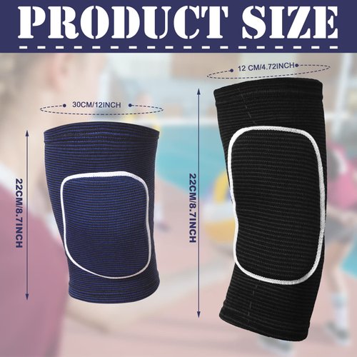 Sosation Volleyball Arm Sleeves Volleyball Knee Pads with Protection Pad, 2 Pairs Hitting Passing Forearm Sleeves 2 Pairs Soft Kneepads Compression Volleyball Gear for Youth Training (Black Blue)