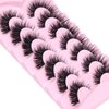 Mink Lashes Natural Look False Eyelashes Wispy Cat Eye Flat Lashes Fluffy 3D Mink Lashes Natural Fake Lashes 15mm Strip Lashes Pack 7 Pairs by Kiromiro