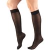 Truform Sheer Compression Stockings, 15-20 mmHg, Women's Knee High Length, Diamond Pattern, Black, Medium