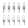 10 Pack CRYSTAL CLEAR LENSE 10 Watt AC DC 12V Capsule T3 Light Bulb Replacement JC G4 2 Pin Base Halogen Kitchen Table Pendant Lamp 12 Volt 10W Bi-Pin Warm Clear Bright White Landscape Desk Lighting