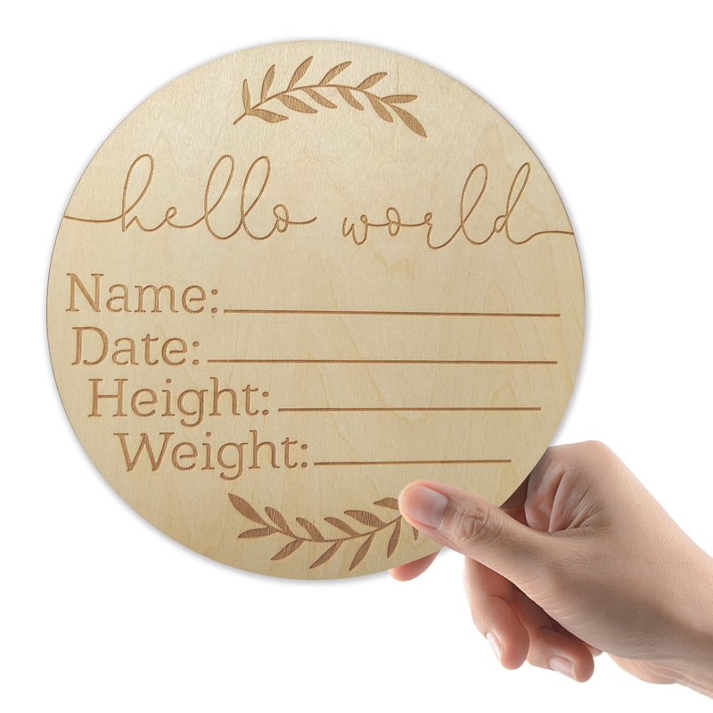 COHEXA Baby Birth Announcement Sign 6in - Hello World- Newborn ...