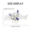 YBSHIN Blue Rhinestone Hair Comb Wedding Hair Accessories for Brides Silver Headpieces Bridal Hair Accessories for Women Decorative Hair Combs (Style 3)