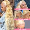 LONELY DUST 26 Inch 613 13x6 Lace Front Wig Human Hair Blonde HD Lace Front Wigs Human Hair Pre Plucked 180% Density Body Wave Transparent Lace Frontal Glueless Wigs Human Hair
