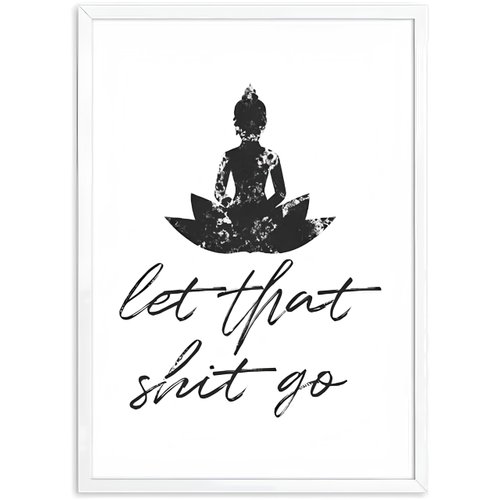 OMCCXO Funny Bathroom Sign Canvas Prints and Poster Let That Shit Go Quote Bathroom Art for Men Painting Wall Picture Bathroom Decor 16x20inch(40x50cm)