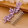 BERYUAN Simple Crystals Hair Comb for Women Girls Bride Hair Comb Multi-Color Comb Purple