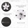 Waydress 24 Pieces Hair Pins, White Rhinestone Flower Hair Pins, U Shaped Flower Hair Clips, Wedding Hair Accessories for Women Brides Bridesmaids Hair Jewelry