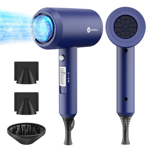 Slopehill Professional Ionic Hair Dryer, Powerful 1800W Fast Drying Low Noise Blow Dryer with 2 C...
