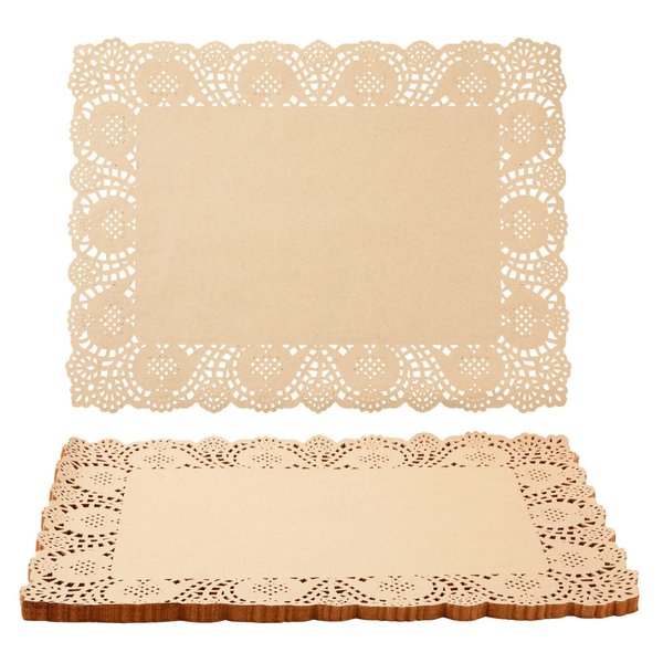 100 Pack Disposable Placemats for Wedding Tables, Thanksgiving, Birthday, Anniversary, Easter, Dinner Party, Lace Paper Doilies for Food, Arts and Crafts (15.5 x 11.7 in)