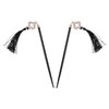 Hair Sticks with Tassels, Wooden Chopsticks for Updos, Bun Styles, 7.5 inches, 2 Hair Sticks (Black)