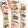 100 PCS Reptile Birthday Party Decorations Favors Supplies Temporary Tattoos Decor Lizard Snake Frog Alligator Turtle Safari Animals Stickers For Boys Girls Gift School Prizes Rewards