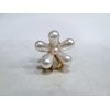 Generic Small mini gold flower metal hair claw clip with faux pearls