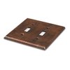 Monarch Abode 17008 Double Switch Hand Hammered Toggle Decorative Wall Plate Switch Plate Outlet Cover, 2-Gang, Pure Copper