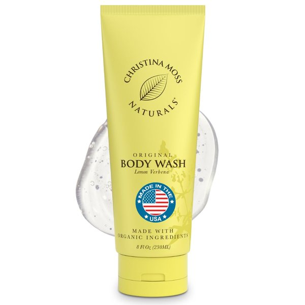 Soothing Body Wash Made From Plant Extracts for Bath or Shower, Cleanses & Softens Without Drying or Leaving Residue, Silky Lather, No Harmful Chemicals, Non Toxic, Plant Based, 8oz, Lemon Verbena