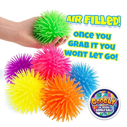 JA-RU Googly Puffer Ball Rubber Stretchy Spike Ball (2 Units Assorted) Soft Squishy Ball & Stretchable Tentacles Colorful Fidget Toy for Kids & Adults Therapy Balls & Party Favor Supply 22163-2s