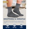 Pembrook Diabetic Socks for Men and Women - 6 Pairs | Black, White, Beige, Aqua, Blue, Navy | Moisture Wicking Ankle Neuropathy Socks for Men | Mens Diabetic Socks | Diabetic Socks for Men 9-12
