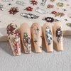 Halloween Nail Stickers Ghosts Nails Decals 5D Embossed Self-Adhesive Halloween Sticker for Nails Skull Floral Flowers Nails Stickers Nail Art Supplies for Women Kids Manicure Nail Decorations 2PCS