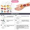 8 Sheets (96PCS) Summer Temporary Tattoo Stickers Beach Theme Pool Birthday Party Decorations Supplies Favors for Kids Boys Girls Gifts Classroom School Prizes Rewards