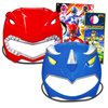 Power Rangers Masks for Kids 2 Pack Set - Bundle with Red Ranger and Blue Ranger Masks for Dress Up Pretend Play Plus Tattoos, More | Power Rangers Costume Accessories