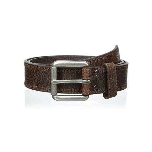ARIAT Men's Western Work Belt – Solid Dark Brown, Full Grain Leather with Silver Buckle – Size 40