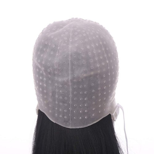 FRCOLOR Silicone Highlight Hair Cap Reusable Silicone Hair Highlighting Cap with Needle Professional Tools Styling for Hair Dyeing Hair Salon Dye Hat