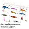 Fishing Lures Kit, 60pcs Tackle Box with Tackle Included Rooster Bait Tail Lures Spinner Baits Spoon Lures Hard Baits Crankbaits Topwater Lures Fishing Lures for Bass Trout Crappie Walleye Fishing