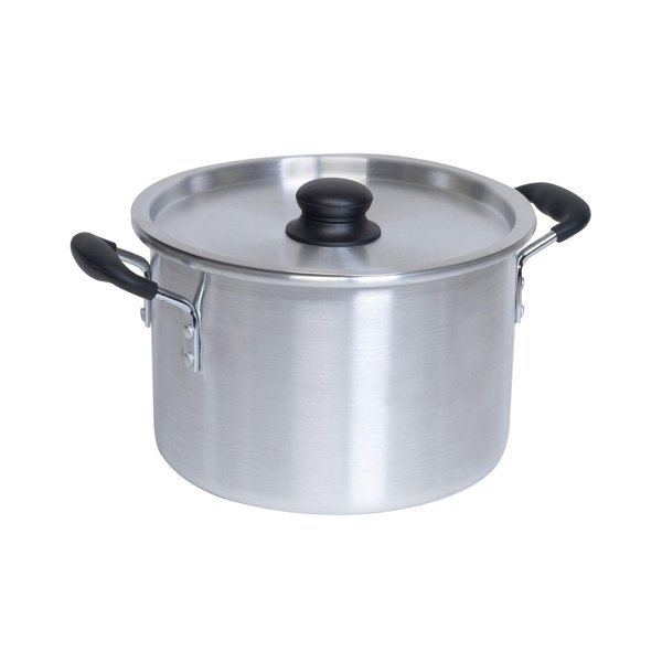 IMUSA USA, Silver IMU-60008 Aluminum Stock Pot with Lid 8, 12 Quart