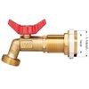 WADEO Rain Barrel Spigot, Brass Rain Barrel Quarter Turn Ball Valve Spigot with Bulkhead Fitting-Red
