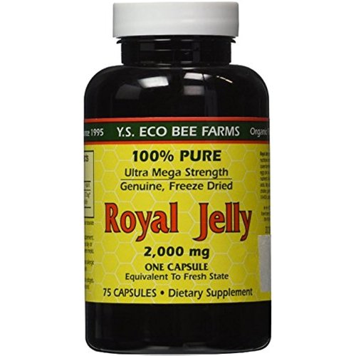 YS Eco Bee Farms Royal Jelly 2,000 mg - 75 Capsules (Pack of 2)