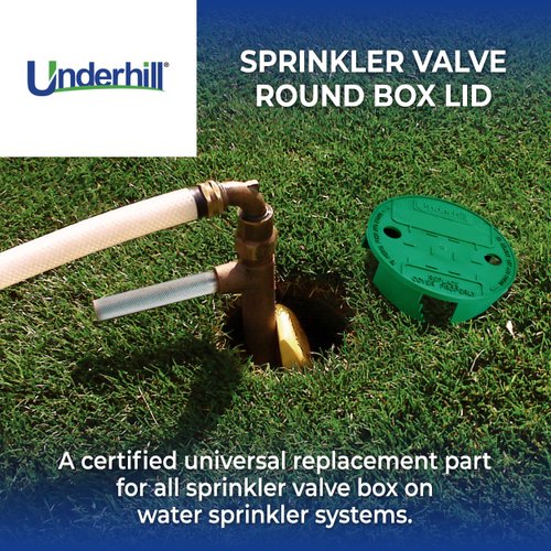 Underhill Sprinkler Valve Round Box Lid, VersaLid 6” to 7” Universal Cover for Automatic Irrigation System, Lawn, Yard, Outside, Green, VL-6