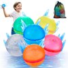 【6 Pack】WABALLO Reusable Water Balloons Fast Refillable for Kids Outdoor Activities, Magnetic latex-free Kids Pool Beach Bath Toys, Self-Sealing Water Bomb Quick Fill for Summer Party