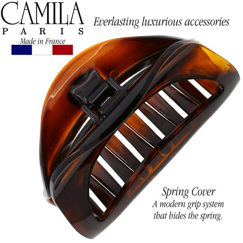 Camila Paris CP1561 French Hair Clip for Women Thick Hair for Long Curly Wavy Hair, Girls Hair Claw Clips Jaw, Durable Styling Big Claw Clip for Thick Hair, Strong Hold No Slip Grip, Made in France