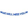 Fulmoon Pre Strung We Will Miss You Banner Glitter Bunting Graduation Retirement Party Decorations 8.2 ft Goodbye Decorations for Going Away Farewell Army Decorations Party Supplie(Navy Blue)