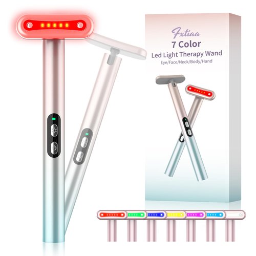 Red-Light-Therapy，Led Facial Light Therapy 7 Colors Eye Beauty Wand Face Massager Red Light Therapy for Face Skincare Wand Red & Blue Rejuvenation Tool
