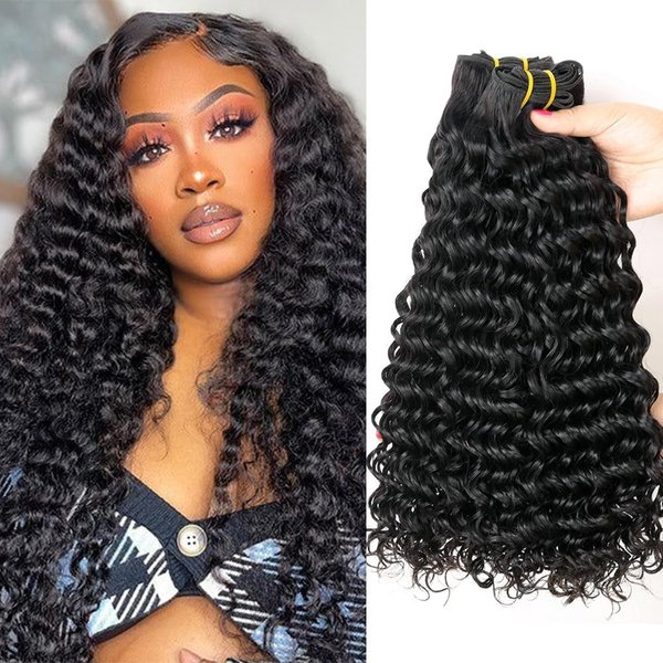 Yavida Deep Wave Human Hair Bundles 12A Unprocessed Human Hair Weave Bundles Deep Wave Bundles 16 18 20 Inch Brazilian Deep Wave Sew In Hair Extensions
