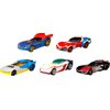 Hot Wheels Toy Cars 5-Pack, Set of 5 DC Character Cars in 1:64 Scale: Superman, Batman, Wonder Woman, The Joker GT & Harley Quinn