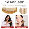 Wooden Comb for Women, Handmade Natural Green Sandalwood Fine Tooth Comb Anti-Static Dandruff Comb Portable Detangling Comb Pocket Size Travel Hair Comb for Curls Wet Hair, Beard Comb for Men - 1 Pack