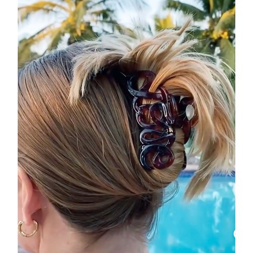 Camila Paris CP1380 French Hair Clip for Women, 3.25 inch Girls Hair Claw Clips Jaw Tortoise Cellulose, Fashion Durable and Styling Hair Accessories for Women, Strong Hold No Slip Grip, Made in France