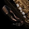 KUWAN Saxophone Neck Strap Soft Sax Leather strap Padded for Alto Sax Tenor Clarinet Baritone Soprano Horn Music Instrument (brown)