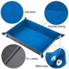 SIQUK Double Sided Dice Tray Folding Rectangle PU Leather and Sky Blue Velvet Dice Holder