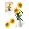 AMSHINE Sunflower Building Block Set, Flower Bouquet with Vase Building Toys, Party Gift Favor for Adults Teens Kids Girls Boys