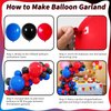 Red Blue Black Balloon Arch Garland Kit, 101 Pcs Matte Red Black and Royal Blue Latex Balloon Garland Kit for Super Spider Hero Party Boys Kids Birthday Baby Shower Graduation Party Decorations