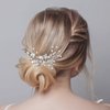Sightor Bride Hair Vines Wedding Crystal Hair Pins Flower Leaf Headpieces Women Hair Accessories for Bridal Bridesmaid (Sliver)