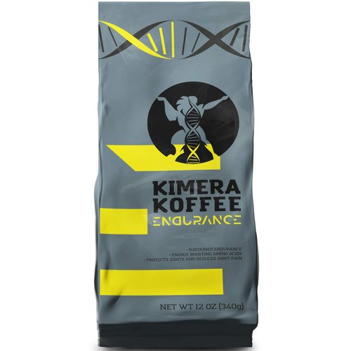 Kimera Koffee Organic Ground Coffee - 12 oz - Endurance Blend Medium Roast Ground Coffee with L-Tyrosine, Vitamin B12 and Glycine - Enjoy a Rich Organic Coffee Any Time of Day