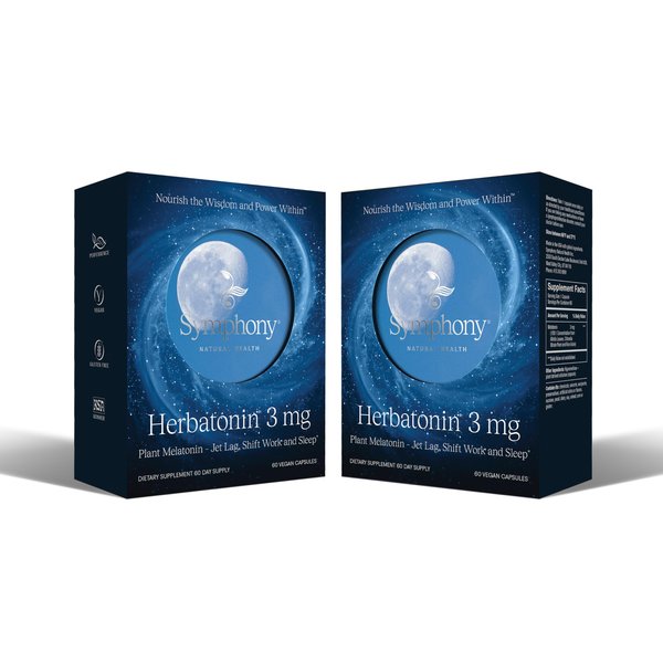 Herbatonin 3mg - The First Natural Plant Melatonin Adult Sleep Aid, Circadian Rhythm Support for Jet Lag, Shift Work, General Sleeplessness - 120 Pure Vegan Capsules (120 Day Supply)