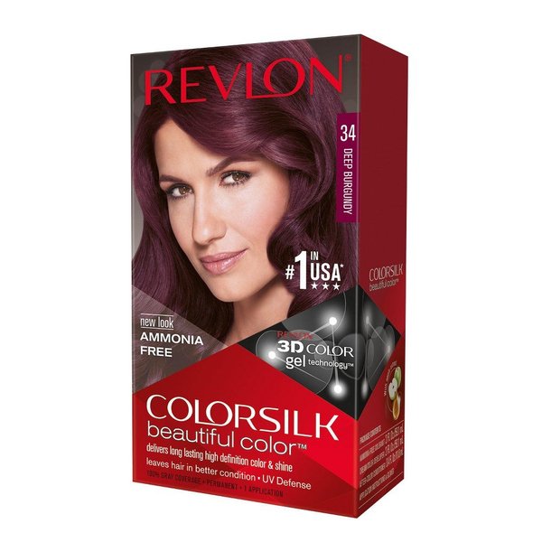 Revlon ColorSilk Hair Color 34 Deep Burgundy 1 Each (Pack of 4)
